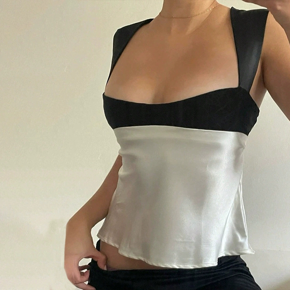 ZARA Cropped Colorblock Satin Camisole Top Spring Summer - Picture 4 of 4
